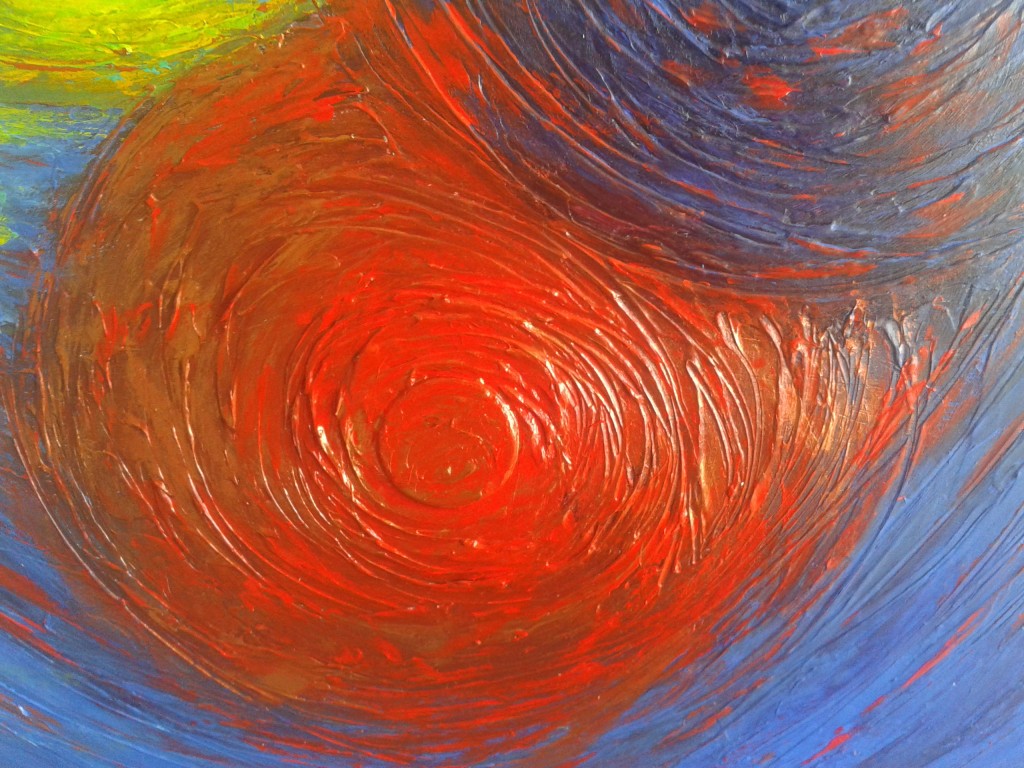 peinture cercle rouge relief