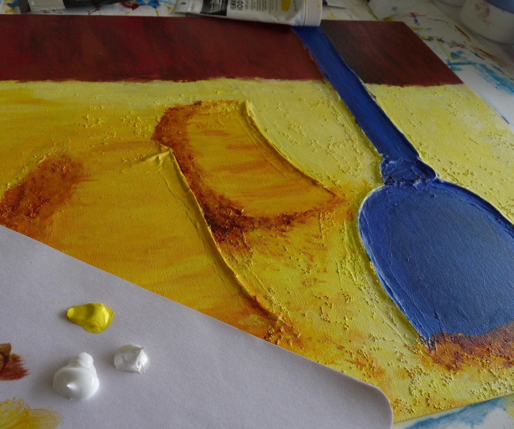peinture jaune blanche palette tableau
