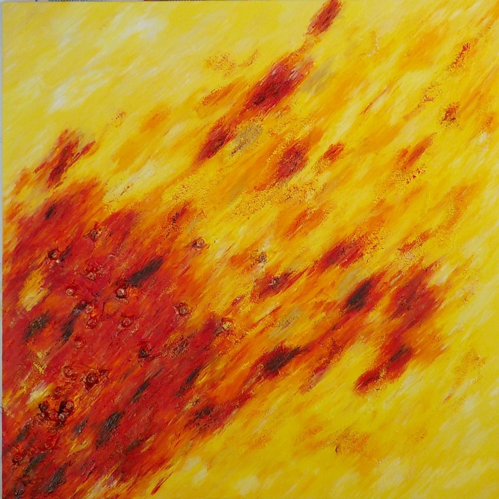 tableau explosion belge jaune rouge brun