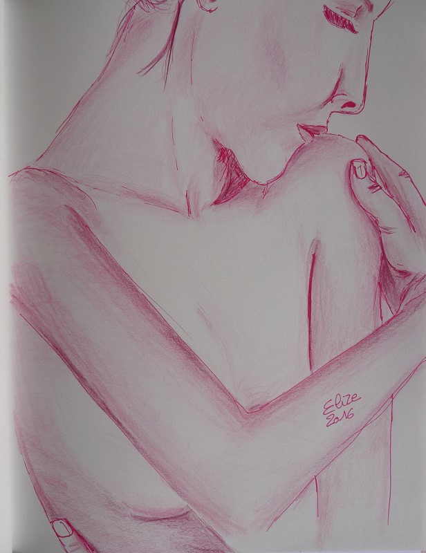 dessin de femme main feutre crayons