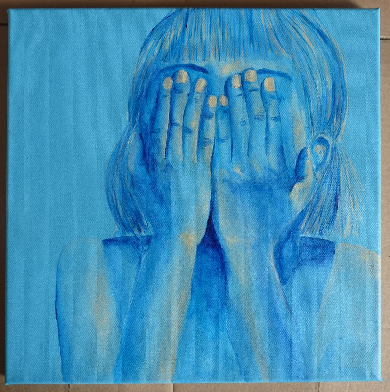 peinture elize fillette bleu aquarelle