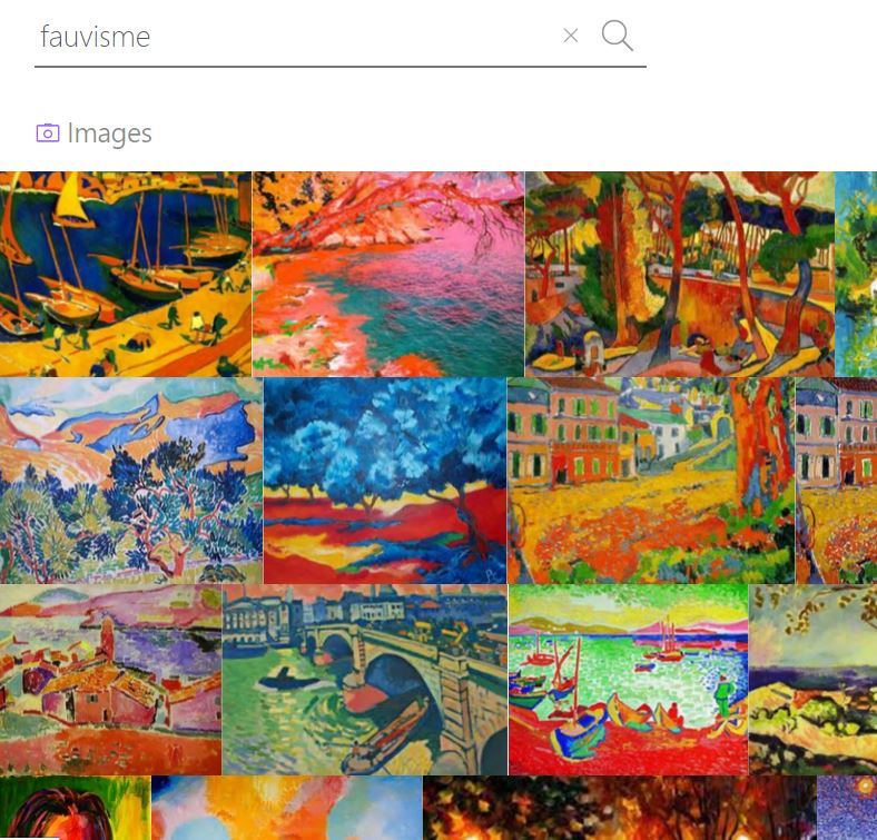 Recherche 'fauvisme' (sur qwant images)