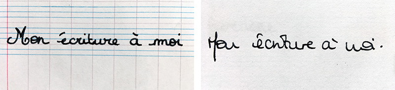 écriture personnelle 'mon écriture à moi' lignes