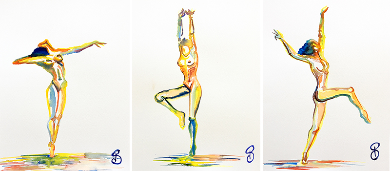 danse aquarelle couleur pauline