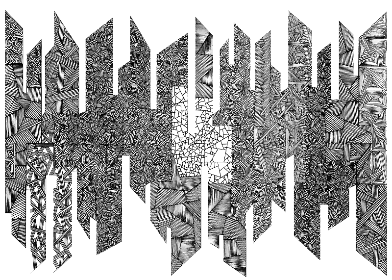 ford paul travail trait noir dessin forme geometrique zentangle