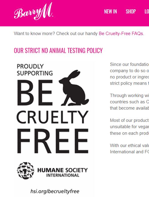 barry m be cruelty free cosmetique