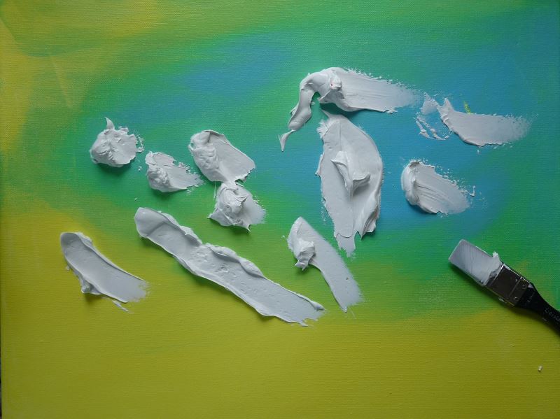 tableau modeling paste pate à texture relief peinture acryique
