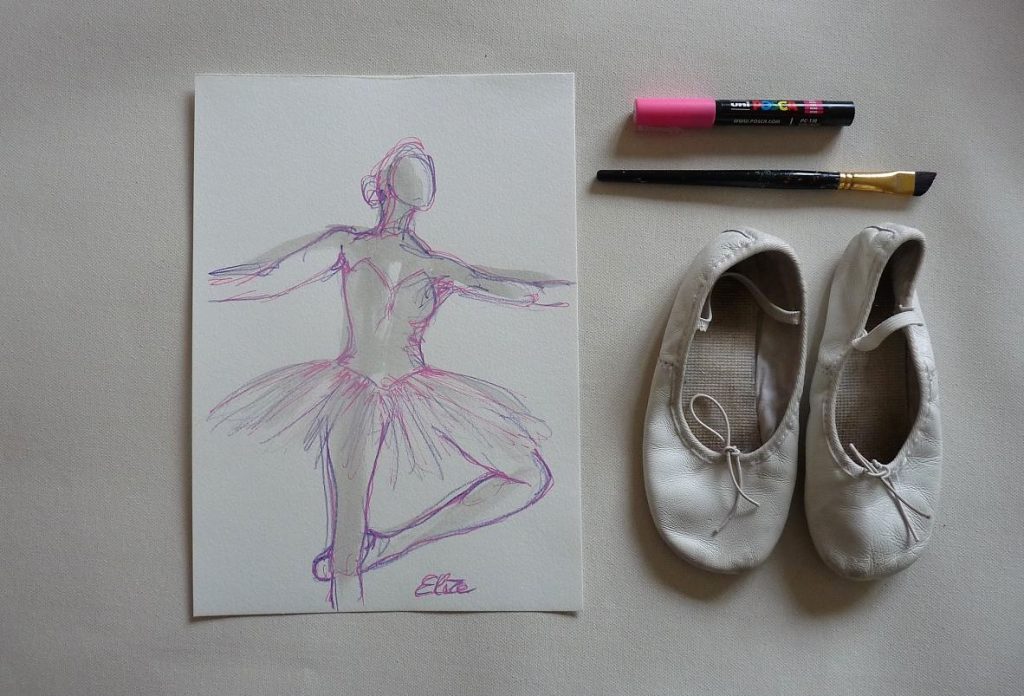 danse dessin danseuse esquisse elize pigmentropie elize tutu classique