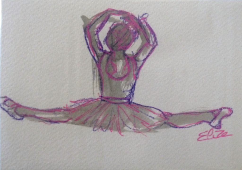 danse grand ecart dessin danseuse esquisse elize pigmentropie elize tutu classique