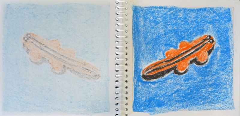 carnet crocodile orange bleu pop art