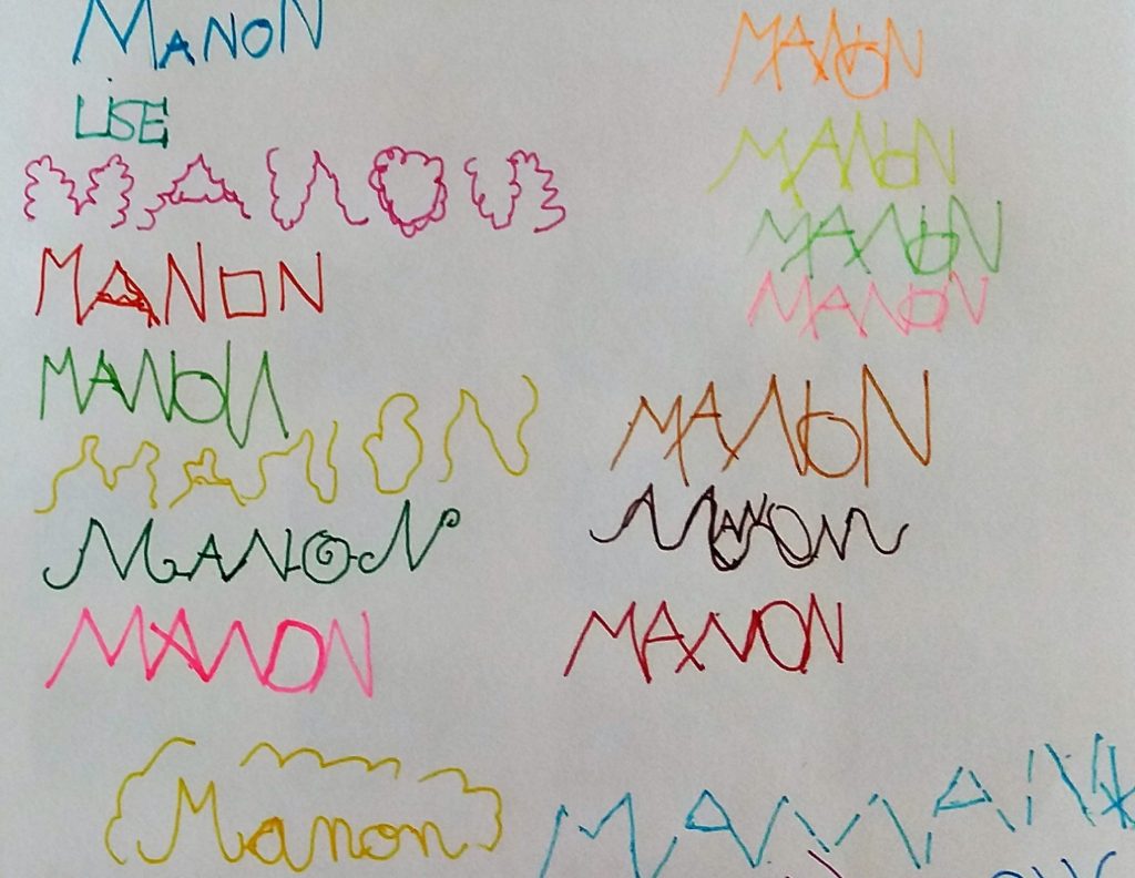 manon prénom tag écriture enfant