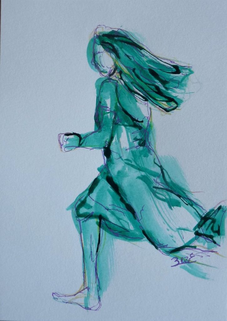 Course femme danse esquisse elize dessin vert