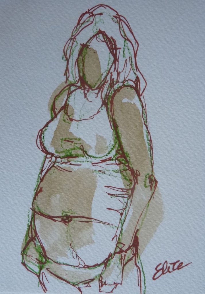 femme enceinte en t-shirt maternité grossesse dessin elize pigmentropie