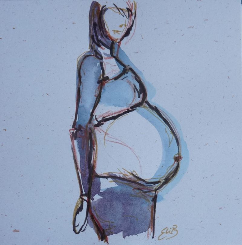 enceinte maternité attendre bébé dessin elize