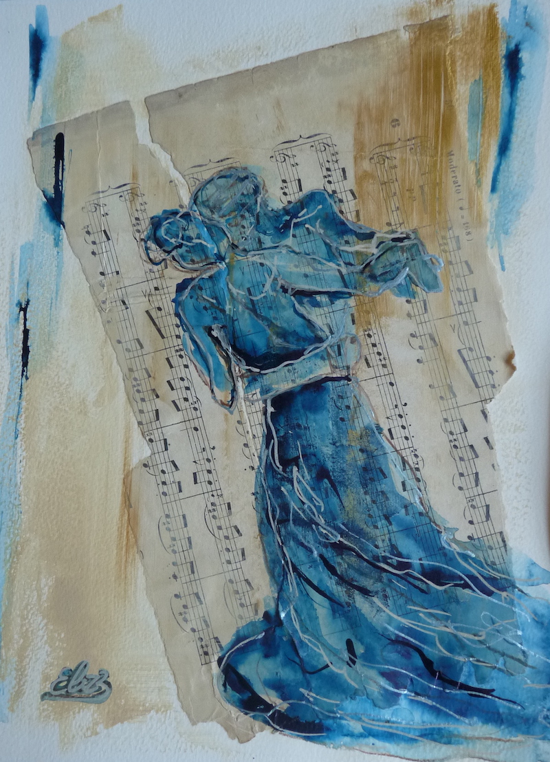 valse Camille Claudel esquisse d'Elize sur papier à musique