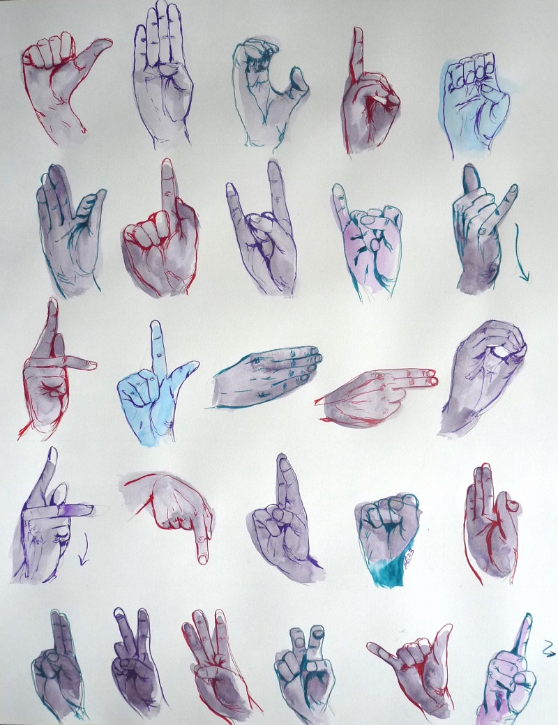 langue des signes abecedaire dessin