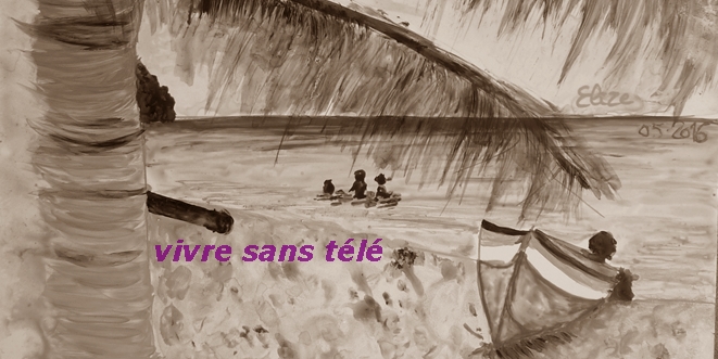 vivre sant télé plage aquarelle