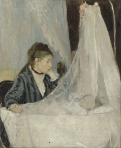 tableau impressioniste morisot femme regardant son enfant dormir