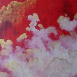 nuage rouge ciel tableau or elize