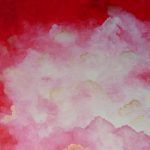 nuage rouge ciel tableau or elize