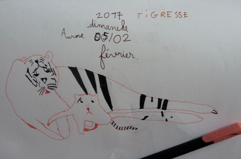 tigresse et son petit dessin enfant tigre