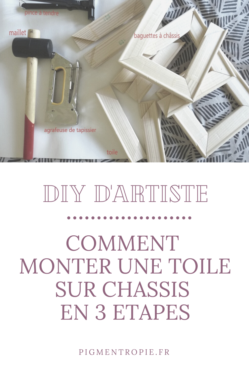 comment monter une toile sur chassis pour creer son tableau - diy d'artiste