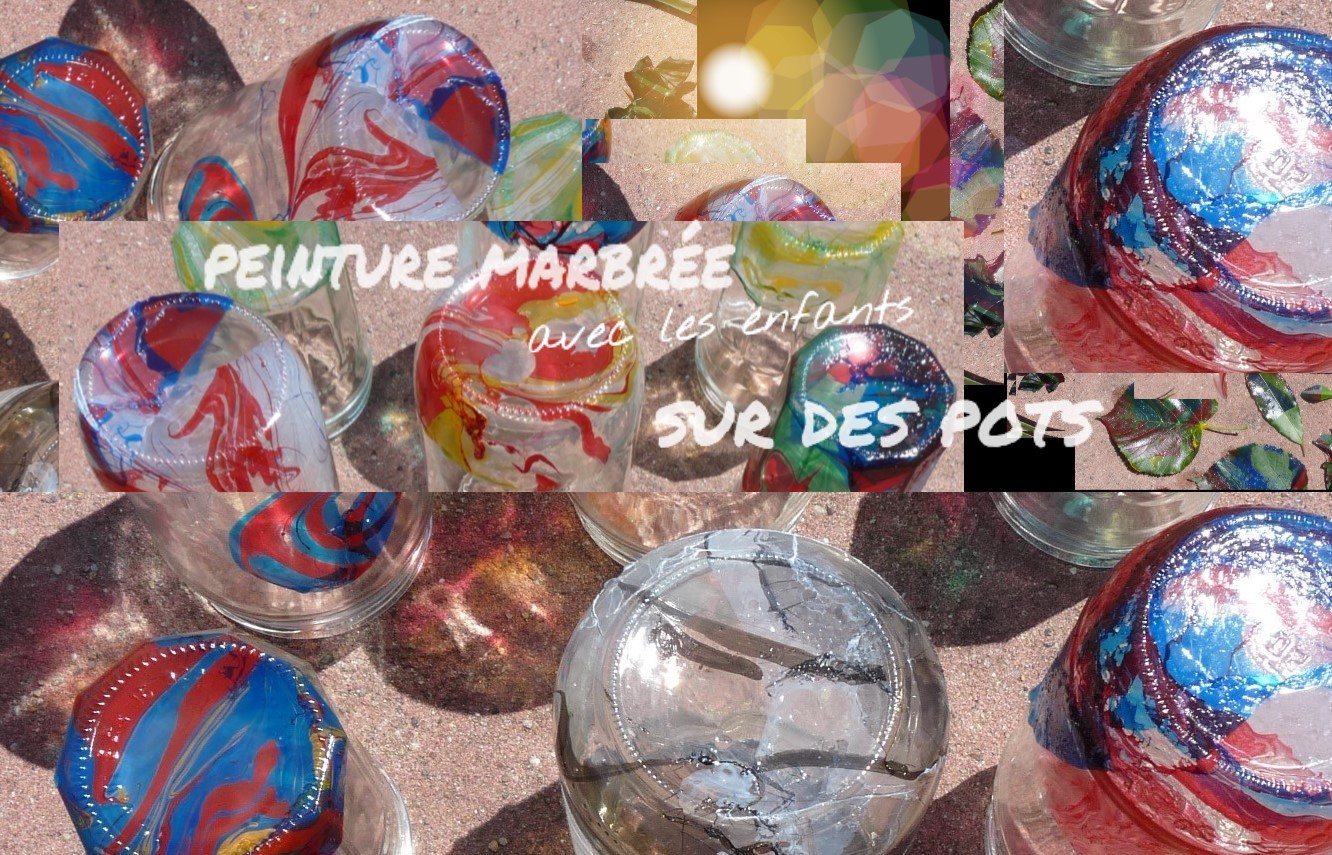 peinture marbrée sur pot enfant activité enfants elize pigmentropie