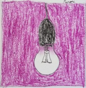 ampoule dessin enfant violet pop art