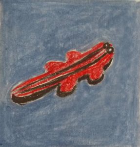 crocodile dessin rouge bleu pop art