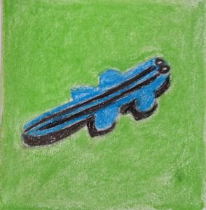 crocodile dessin vert bleu pop art