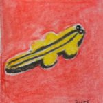crocodile dessin rouge jaune pop art