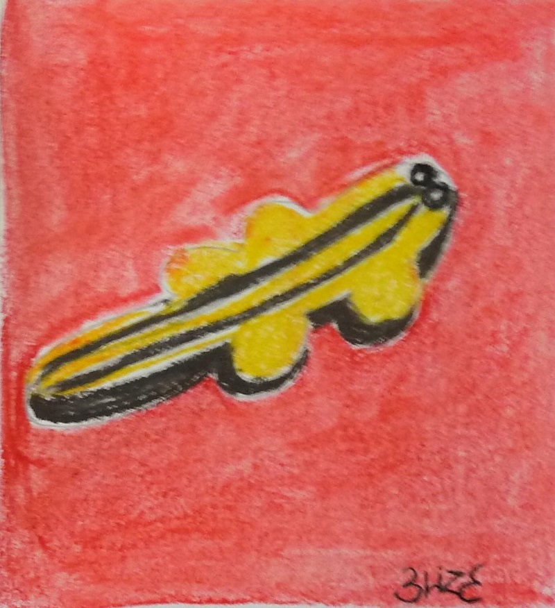 crocodile dessin rouge jaune pop art