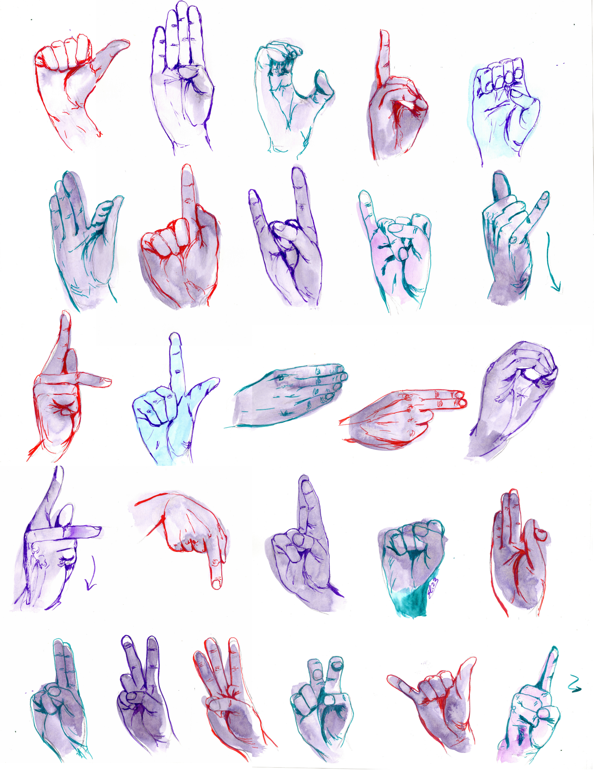 alphabet dessiné langue des signes francais pigmentropie
