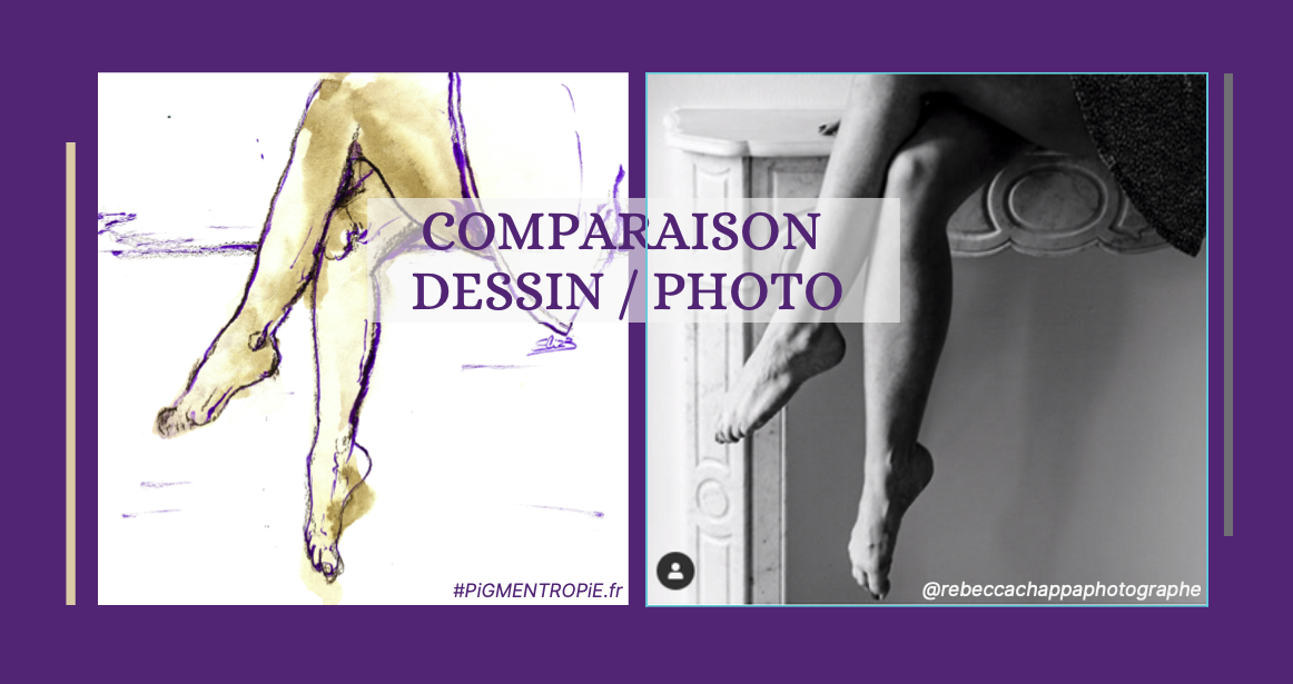 comparaison photo dessin Elize esquisse Instagram