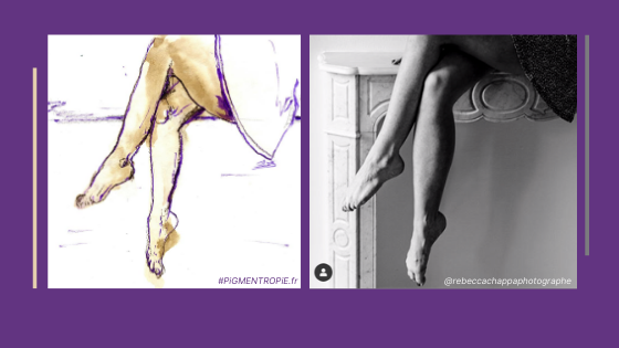 jeu de jambes esquisse comparaison photo dessin