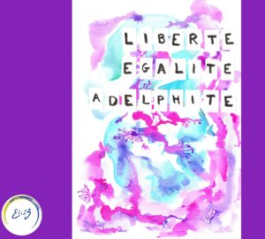 adelphité affiche aquarelle rose