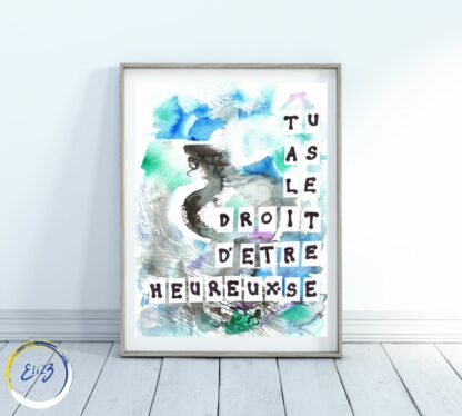 tu as le droit d'être heureux·se elize affiche
