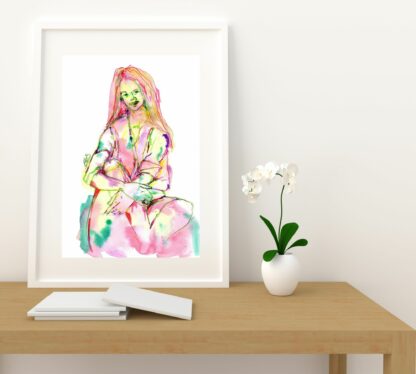 affiche portrait elize aquarelle