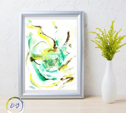 abstraction jaune et verte elize pigmentropie