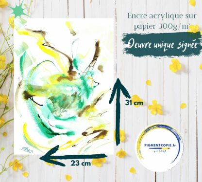 abstraction jaune et verte elize pigmentropie