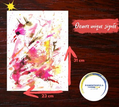dimension affiche originale papier rouge abstrait