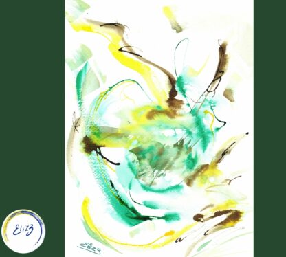 abstraction jaune et verte elize pigmentropie