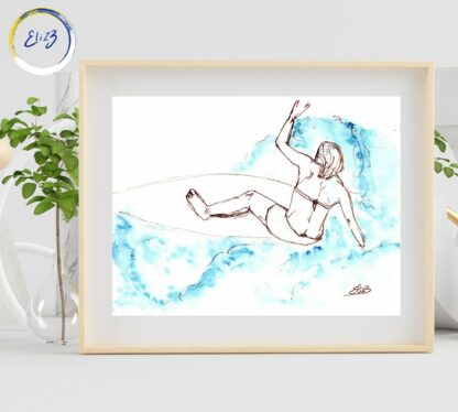 surf pratiquée par une femme cadre