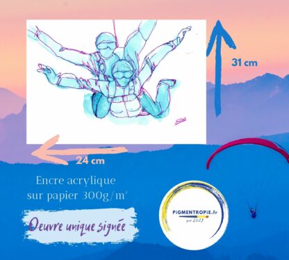 saut en parachute en tandem artistique