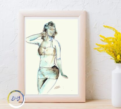 cadre maillot vintage art