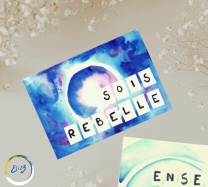 carte postale sois rebelle art
