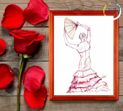art encadré flamenco espagnol danse