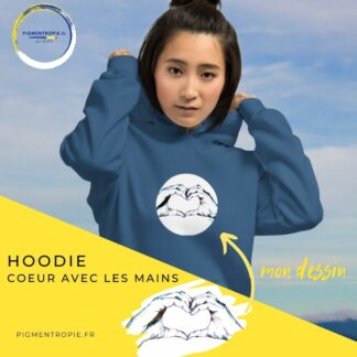 hoodie coeur avec les mains