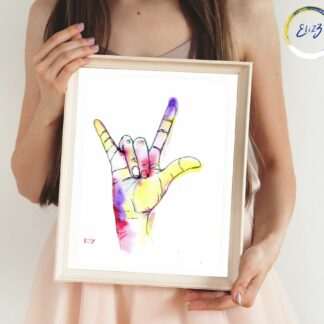 I love you cadre affiche oeuvre originale