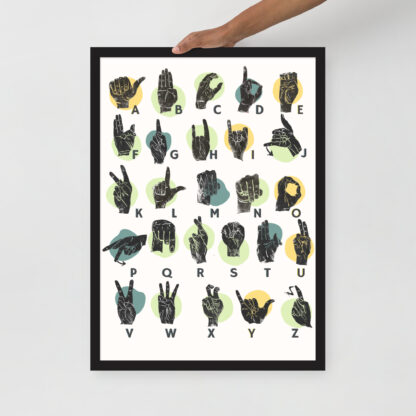 cadre langue des signes française alphabet poster